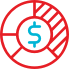 Pie chart with dollar sign icon